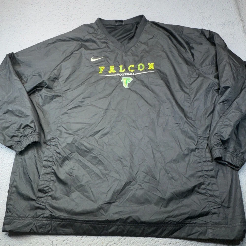 Vintage Atlanta Falcons Jacket Mens XXL Black NFL Football Nike Team Windbreaker